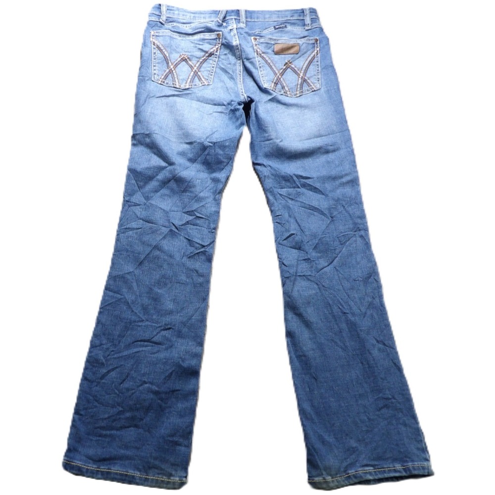 Wrangler Retro Mae Women W31 L30 Ligt Wash Mid Rise Bootcut Jean Western Cowgirl